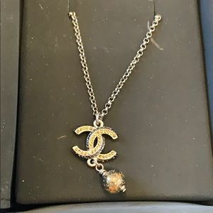 Chanel Gunmetal Pendant with bead